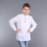 Детская вышиванка для мальчика белым по белому