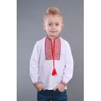 Детская вышиванка на мальчика, красно-черный узор Собственное производство	, 104