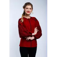 Женская блуза вышиванка бордового цвета